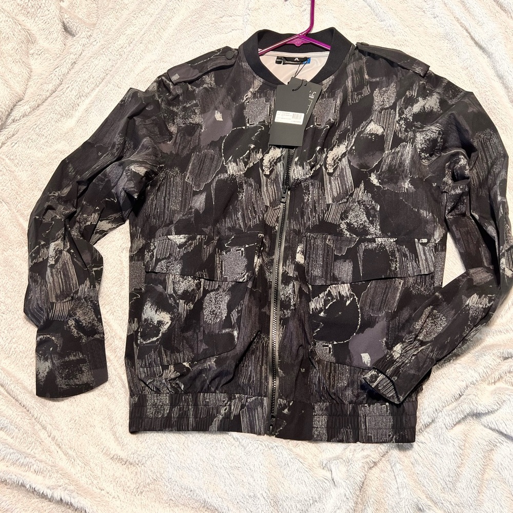 J.Lindeberg M Tech waterproof bomber, black digital camo print, NWT